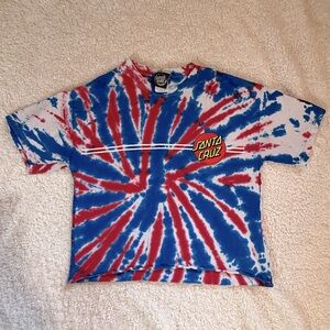 Cropped tye dye Santa Cruz tshirt
